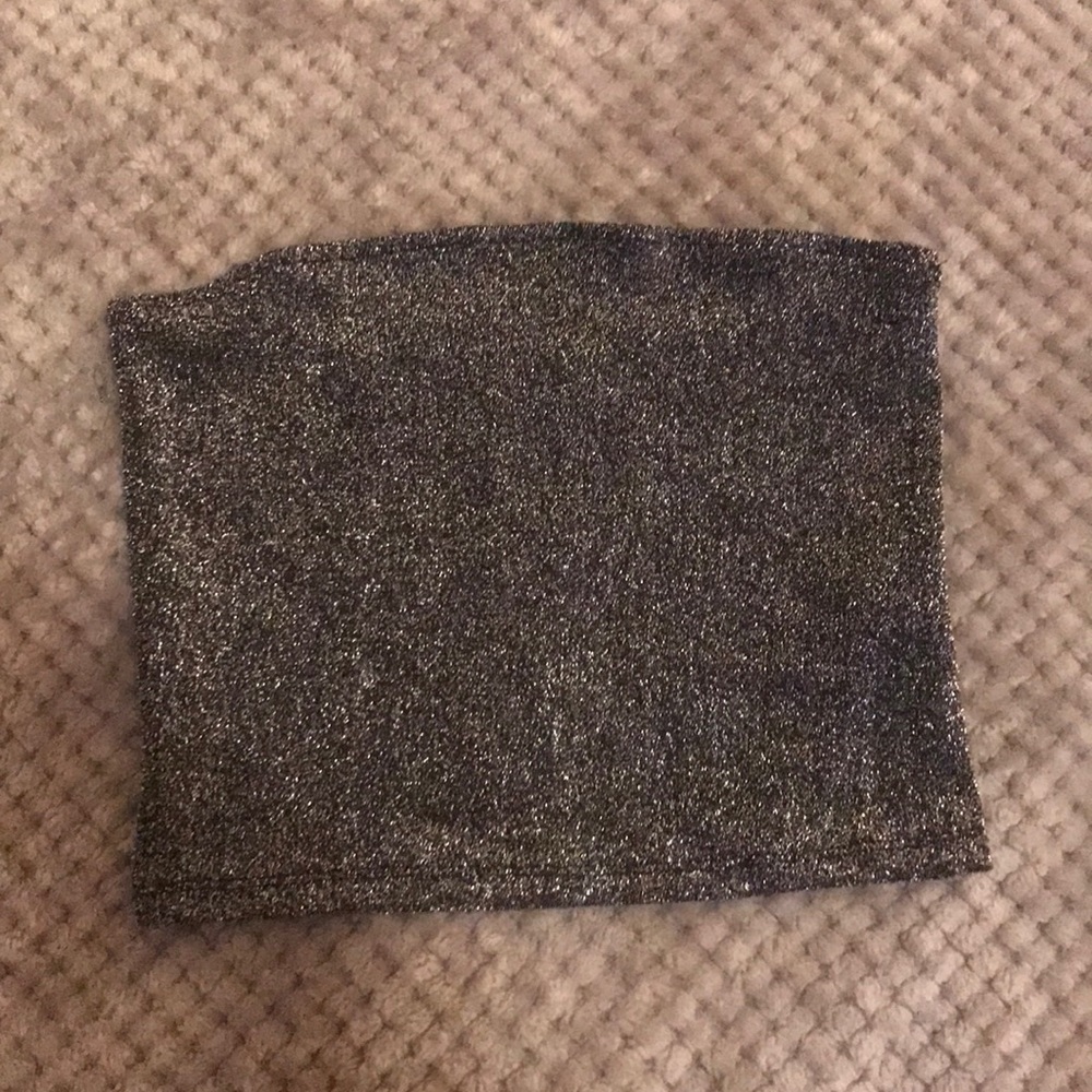 Black Glitter Tube Top